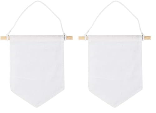 Rayher Hobby 46370102 Stoffwimpel, zum Hängen, Textilwimpel zum Bemalen mit Stoffmalfarbe, 3 Stück, naturweiß, 14x15 cm, Klein (Packung mit 2) von Rayher