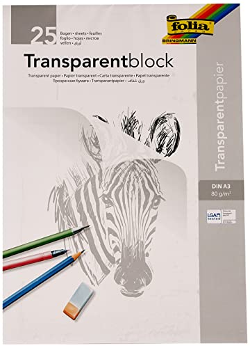 Rayher Hobby 8147900 Transparentpapier, A3, Block 25 Blatt, 80 g/m2, Transparentes,Mehrfarbig von Rayher