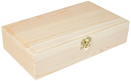 Rayher Holz Schatulle Rahmen, FSC Mix Credit, unbehandelt, mit Metall-Klappverschluss, Größe: 25 cm x 14 cm x 6 cm, 62296000, Beige von Rayher