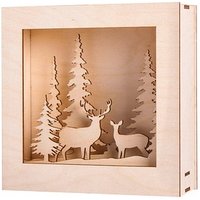 Rayher Holzbausatz 3D-Motivrahmen Winterland beige von Rayher