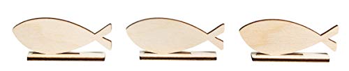 Rayher Holzmotive Fisch zum Stellen, FSC Mix Credit, natur, 10x4,4cm, 12-tlg, SB-Btl 1Set, 62961505 von Rayher