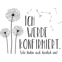 Rayher ICH WERDE KONFIRMIERT...Einladung Motivstempel Pusteblume 7,0 x 9,0 cm von Rayher