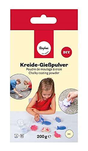 Rayher Kreide-Gießpulver, gelb, Box 200 g, Straßenkreide gießen, Malkreide für Kinder, 34465161 von Rayher