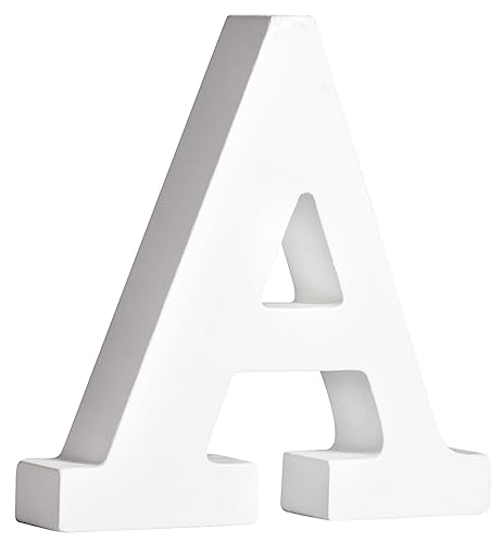 Rayher MDF-Buchstabe A, weiß, 10,9 x 11 cm, Stärke 2 cm, 3D-Buchstaben Holz, Holz-Buchstaben FSC zertifiziert, 64540102 von Rayher