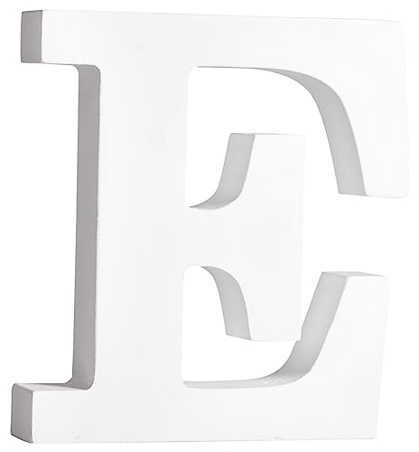 Rayher MDF-Buchstabe E, weiß, 9,8 x 11 cm, Stärke 2 cm, 3D-Buchstaben Holz, Holz-Buchstaben FSC zertifiziert, 64544102 von Rayher