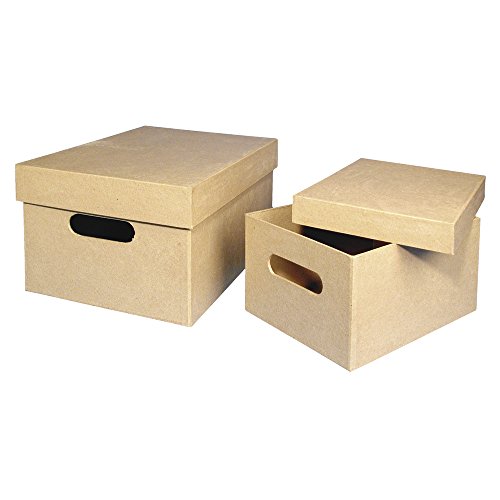 RAYHER Pappmaché Sammelbox, 35x25x17,5cm, Natur, 35 x 25 x 17.5 cm von Rayher