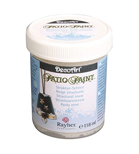 Rayher Patio Paint Strukturschnee, wetterfest, Dose 118 ml, Dekoschnee-Paste, für frostige Schneeeffekte, weiße Strukturpaste auf Acrylbasis, 38214000 von Rayher