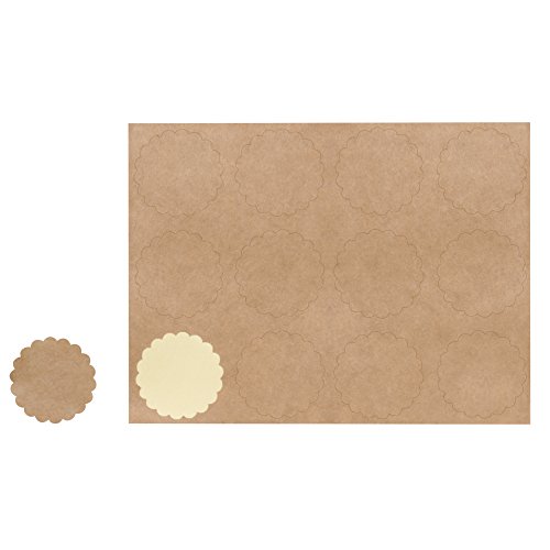 Rayher Plain-Aufkleber, 3,5 cm ø, 12 Stück, Kraft, Papier, 16 x 9.5 x 0.1 cm von Rayher