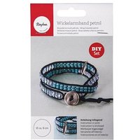 Rayher Schmuck-Basteln-Set Wickelarmband blau/petrol von Rayher