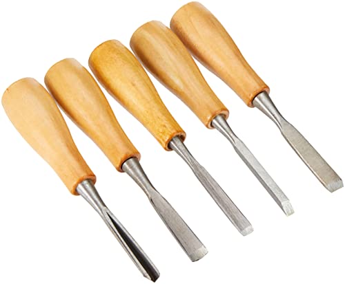 Rayher Schnitzwerkzeug Set, 5teilig, 14 cm, mit Holzgriff, zum Bearbeiten von Speckstein und Holz, 2723400 von Rayher