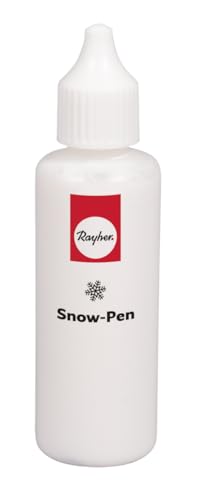 Rayher Snow-Pen, schneeweiß, Flasche 50 ml, Strukturpaste, Schneepaste zum Basteln, Schreiben und Verzieren direkt aus der Flasche, 35084100 von Rayher