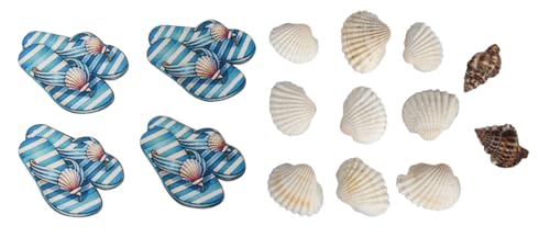 Rayher Streuteile "Beachtime", 2 – 4 cm, Muscheln und FlipFlops, Beutel 15 Stück, Tischstreuer, Tischdeko, Tischschmuck, Dekoration maritim, 46787000 von Rayher