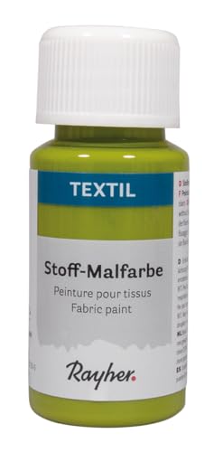 Rayher Textil Stoffmalfarbe, apfelgrün, Flasche 50ml, 35062416 von Rayher