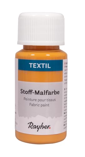 Rayher Textil Stoffmalfarbe, honiggelb, Flasche 50ml, 35062166 von Rayher