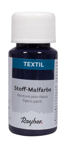 Rayher Textil Stoffmalfarbe, nachtblau, Flasche 50ml, 35062387 von Rayher