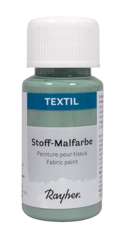 Rayher Textil Stoffmalfarbe, salbei, Flasche 50ml, 35062450 von Rayher