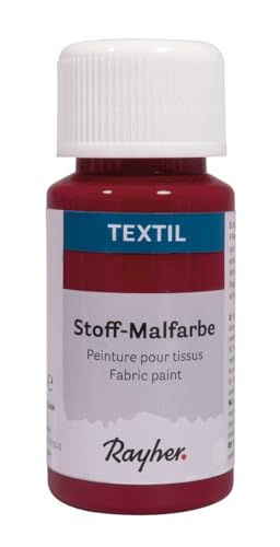 Rayher Textil Stoffmalfarbe, weinrot, Flasche 50ml, 35062290 von Rayher