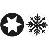 Reliefeinlage "Schneeflocke + Stern" von Grau