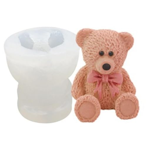 Raypontia 2 Stück Eisform Bär Eiswürfelform Tiere 3d Bär - 5,5 Cm Silikon Eiswürfelform Bär, 3D Bär Eisformen Silikon Für DIY-Desktop-Harzdekoration, Aromatherapie-Seife, Kerze von Raypontia