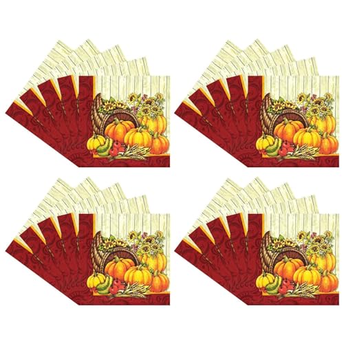 Raypontia Halloween-Papierservietten,Halloween-Dinnerservietten,Dekorative servietten | Halloween-Papierservietten, Thanksgiving-Handpapierhandtücher für die Herbstparty, 20 Stück von Raypontia