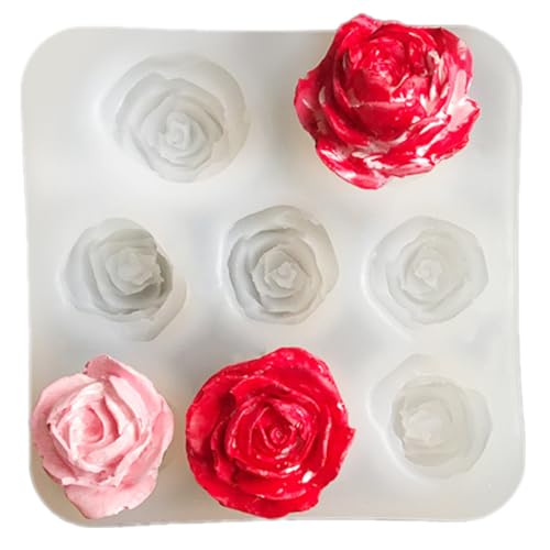 Rdxanc 3D-Rosen-Silikon-Kerzenformen für Epoxidharz, Kerzen, Seife, Fondant, Schokolade, Süßigkeiten, Backen, Zement, Ton, Silikonformen Rdxanc 3D-Rosen-Silikon-Kerzenformen für Epoxidharz, Kerzen, Seife, Fondant, Schokolade, Süßigkeiten, Backen, Zement, Ton, Silikonformen von Rdxanc