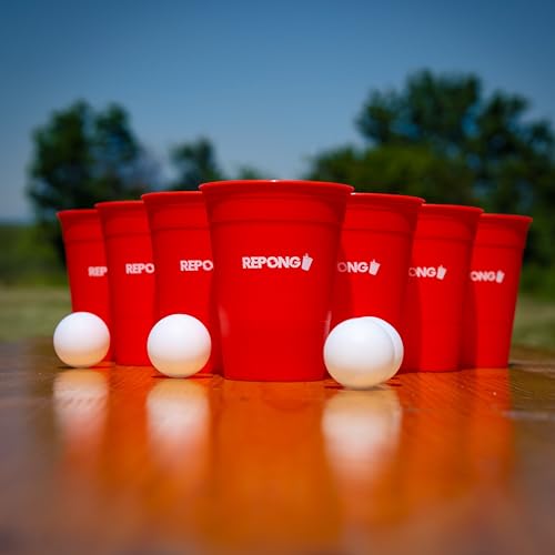 RePong Bierpong Becher, Partybecher, Beerpong, extrem langlebig, spühlmaschinengeeignet und wiederverwendbar aus Hartplasik Cups (Rot/Blau) (22x Rot) (22x Rot) von RePong