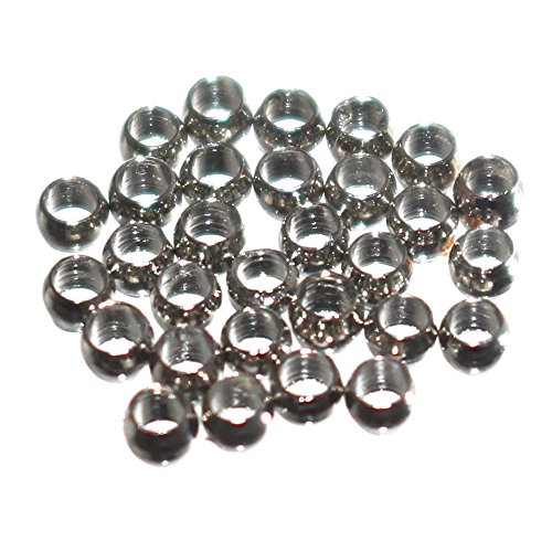 ReStyle 10x 30 Spacer Kugel Quetschperlen mit Loch Ketten Platzhalter Zwischenstück Crimp Perlen Metall NEU Joy-Button (2mm, Silberfarben) von ReStyle