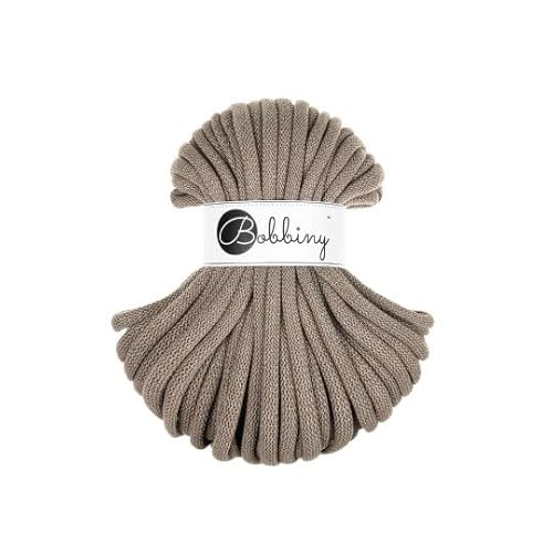 Bobbiny Flechtkordel Jumbo - 9mm - Baumwollkordel Baumwollgarn Garn Kordel Makramee Schnur Kordelband Natur Baumwolle DIY-Basteln 30m - Coffee von ReWu