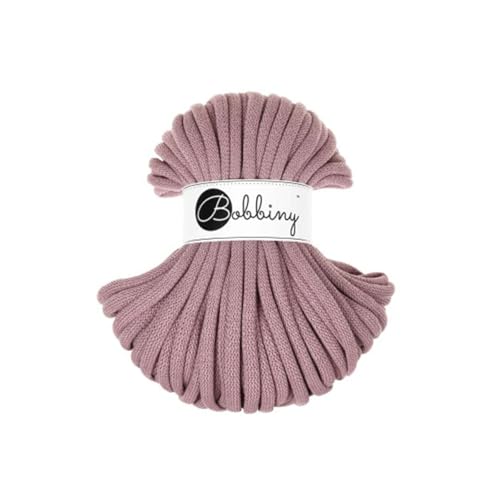 Bobbiny Flechtkordel Jumbo - 9mm - Baumwollkordel Baumwollgarn Garn Kordel Makramee Schnur Kordelband Natur Baumwolle DIY-Basteln 30m - Mauve von ReWu