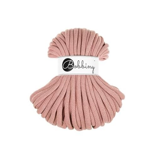 Flechtkordel Jumbo - 9mm - Baumwollkordel Baumwollgarn Garn Kordel Makramee Schnur Kordelband Natur Baumwolle DIY-Basteln 30m - Blush von ReWu