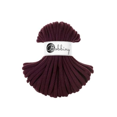 Flechtkordel Jumbo - 9mm - Baumwollkordel Baumwollgarn Garn Kordel Makramee Schnur Kordelband Natur Baumwolle DIY-Basteln 30m - Burgundy von ReWu