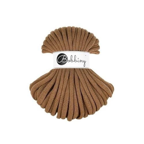 Flechtkordel Jumbo - 9mm - Baumwollkordel Baumwollgarn Garn Kordel Makramee Schnur Kordelband Natur Baumwolle DIY-Basteln 30m - Caramel von ReWu