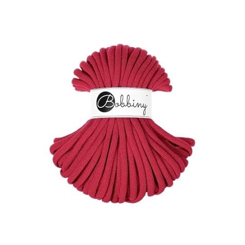 Flechtkordel Jumbo - 9mm - Baumwollkordel Baumwollgarn Garn Kordel Makramee Schnur Kordelband Natur Baumwolle DIY-Basteln 30m - Classic Red von ReWu