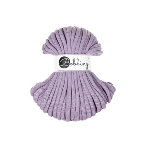 Flechtkordel Jumbo - 9mm - Baumwollkordel Baumwollgarn Garn Kordel Makramee Schnur Kordelband Natur Baumwolle DIY-Basteln 30m - Lavender von ReWu