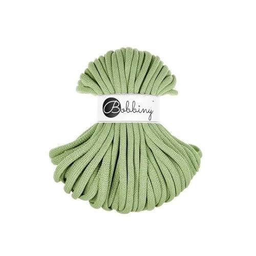 Flechtkordel Jumbo - 9mm - Baumwollkordel Baumwollgarn Garn Kordel Makramee Schnur Kordelband Natur Baumwolle DIY-Basteln 30m - Matcha von ReWu