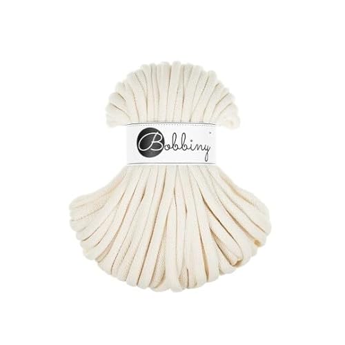 Flechtkordel Jumbo - 9mm - Baumwollkordel Baumwollgarn Garn Kordel Makramee Schnur Kordelband Natur Baumwolle DIY-Basteln 30m - Natural von ReWu