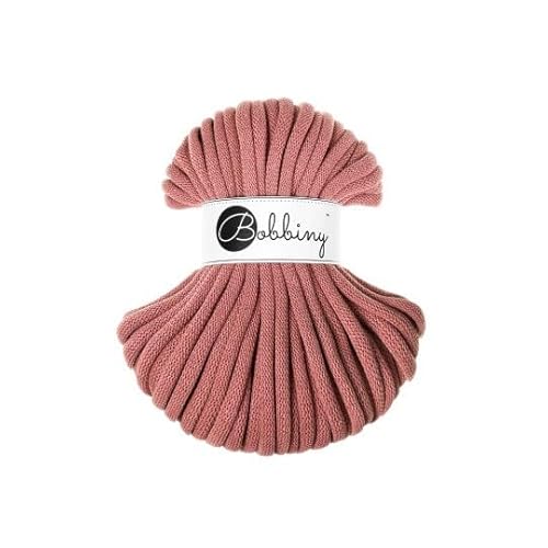 Flechtkordel Jumbo - 9mm - Baumwollkordel Baumwollgarn Garn Kordel Makramee Schnur Kordelband Natur Baumwolle DIY-Basteln 30m - Peony von ReWu