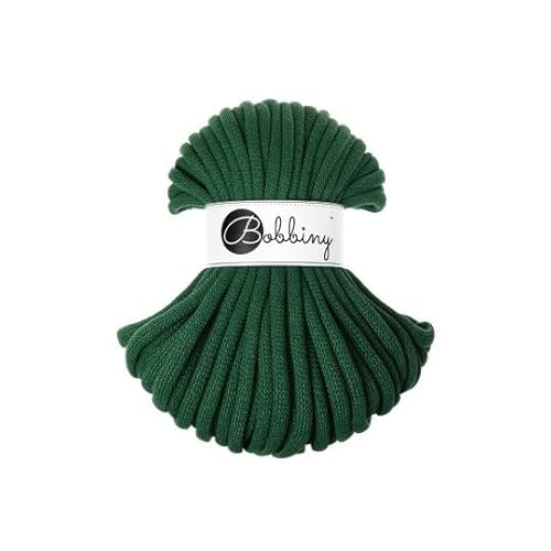 Flechtkordel Jumbo - 9mm - Baumwollkordel Baumwollgarn Garn Kordel Makramee Schnur Kordelband Natur Baumwolle DIY-Basteln 30m - Pine Green von ReWu