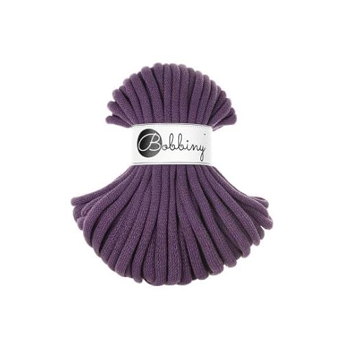 Flechtkordel Jumbo - 9mm - Baumwollkordel Baumwollgarn Garn Kordel Makramee Schnur Kordelband Natur Baumwolle DIY-Basteln 30m - Violet von ReWu