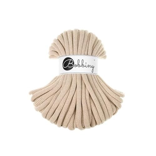 Flechtkordel Jumbo - 9mm - Baumwollkordel Baumwollgarn Garn Kordel Makramee Schnur Kordelband Natur Baumwolle DIY-Basteln 30m - Warm Beige von ReWu