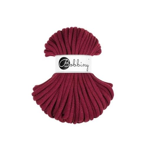 Flechtkordel Jumbo - 9mm - Baumwollkordel Baumwollgarn Garn Kordel Makramee Schnur Kordelband Natur Baumwolle DIY-Basteln 30m - Wine Red von ReWu