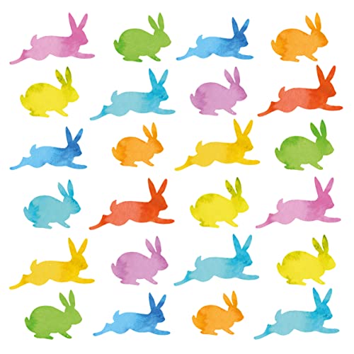 Osterservietten Oster Aquarell Bunnies (2er Set / 40Stück) Bunte Hasen Ostern Servietten Tischdekoration Dekoration SET Napkin Papierservietten 3-lagig 33x33cm von ReWu