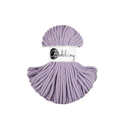 Premium Baumwoll-Flechtschnur - 5mm x 50m - Vielseitige Makramee-Kordel für Stricken, Weben, DIY-Basteln und Heimdekoration - Hochwertige Bunte Bastelschnur Flechtkordel - Lavender von ReWu