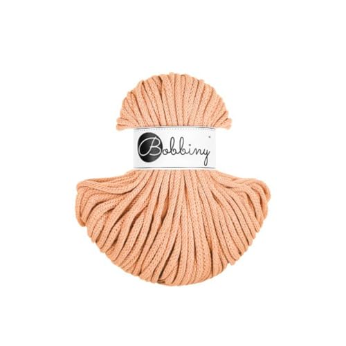 Premium Baumwoll-Flechtschnur - 5mm x 50m - Vielseitige Makramee-Kordel für Stricken, Weben, DIY-Basteln und Heimdekoration - Hochwertige Bunte Bastelschnur Flechtkordel - Peach Fuzz von ReWu