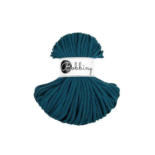 Premium Baumwoll-Flechtschnur - 5mm x 50m - Vielseitige Makramee-Kordel für Stricken, Weben, DIY-Basteln und Heimdekoration - Hochwertige Bunte Bastelschnur Flechtkordel - Peacock Blue von ReWu