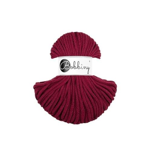 Premium Baumwoll-Flechtschnur - 5mm x 50m - Vielseitige Makramee-Kordel für Stricken, Weben, DIY-Basteln und Heimdekoration - Hochwertige Bunte Bastelschnur Flechtkordel - Wine Red von ReWu