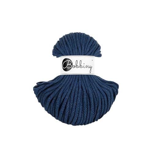 Premium Baumwoll-Flechtschnur - 5mm x 50m - Vielseitige Makramee-Kordel für Stricken, Weben, DIY-Basteln und Heimdekoration - Hochwertige Bunte Bastelschnur - Jeans von ReWu