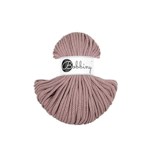 Premium Baumwoll-Flechtschnur - 5mm x 50m - Vielseitige Makramee-Kordel für Stricken, Weben, DIY-Basteln und Heimdekoration - Hochwertige Bunte Bastelschnur - Mauve von ReWu