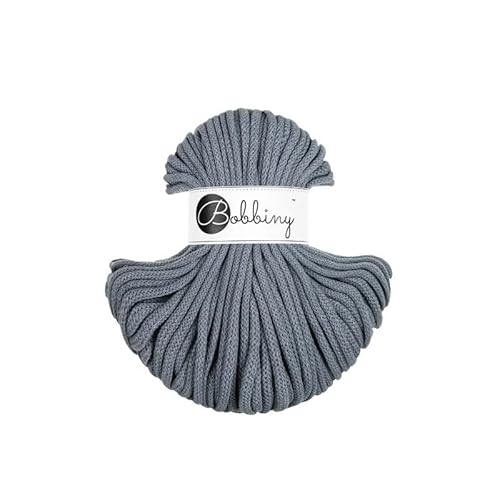 Premium Baumwoll-Flechtschnur - 5mm x 50m - Vielseitige Makramee-Kordel für Stricken, Weben, DIY-Basteln und Heimdekoration - Hochwertige Bunte Bastelschnur - Steel von ReWu