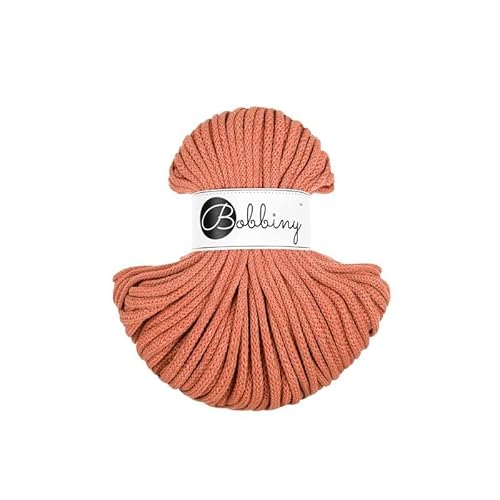 Premium Baumwoll-Flechtschnur - 5mm x 50m - Vielseitige Makramee-Kordel für Stricken, Weben, DIY-Basteln und Heimdekoration - Hochwertige Bunte Bastelschnur - Terracotta von ReWu